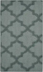 Garland Rug Quatro Sea Foam 4' x 6' Cut-Loop Trellis Area Rug Soft, Comfortable, Stylish & Budget-Friendly Rug in a Beautiful Solid Sea Foam Blue