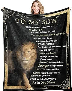 Gifts for Adult Son Blanket from Mother,to My Son Birthday Gifts for 18 Year Old Boy,Son Gifts from Mom Dad,Present for My Son Blanket from Mom 60"x80"in
