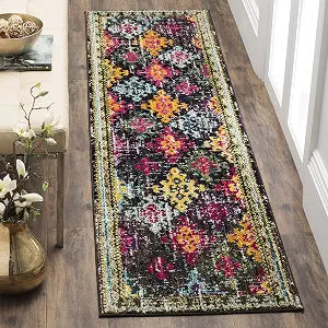 SAFAVIEH Monaco Collection Runner Rug - 2'2" x 8', Multi, Boho Diamond Trellis Design, Non-Shedding & Easy Care, Ideal for High Traffic Areas in Living Room, Bedroom (MNC244F)