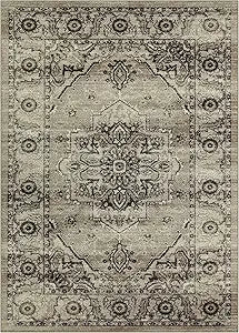 Maples Rugs Lexington Farmhouse Area Rugs  Made in USA  Washable, Non Slip Indoor Carpet for Entryway, Foyer, Kitchen, and Bathroom, 2'6 x 3'10, Taupe/Grey