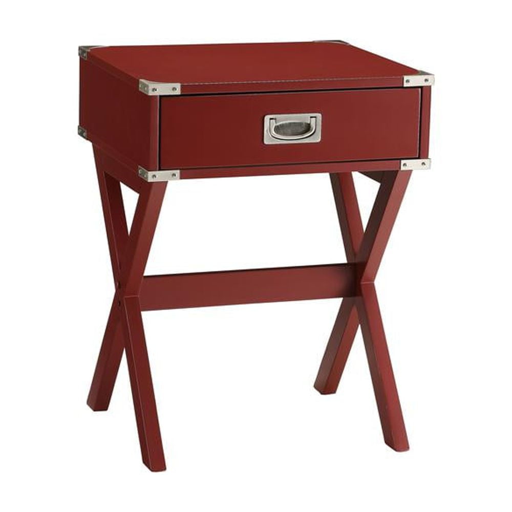 ACME Babs Mesa Auxiliar Cuadrada de Madera con 1 CajÃ³n en Negro