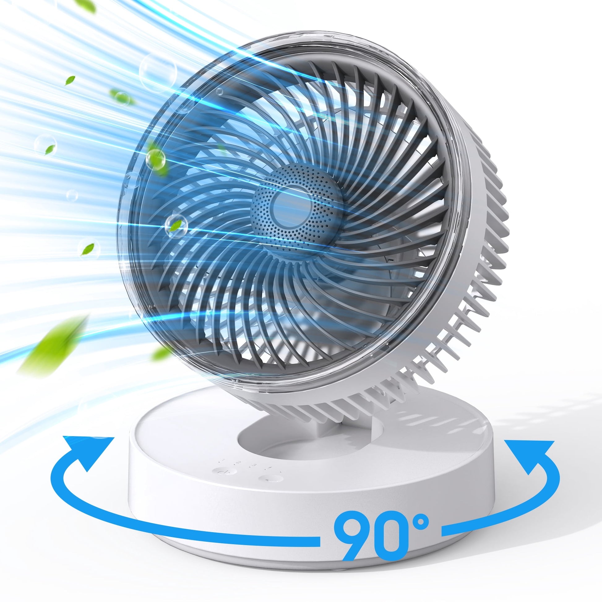 ALROCKET Desk Fans,90Â° Oscillating Air Circulator,4 Speeds,40ft Powerful Airflow,Oil Diffuser,Portable Fan for Bedroom, Office, Camping