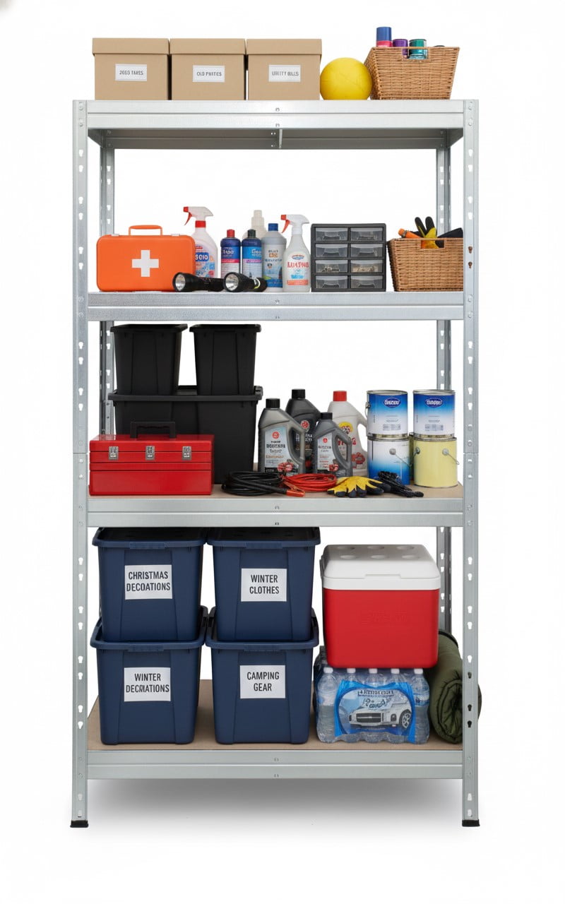AR Shelving Versatile Customizable Storage Collection for Garage, Home and Office 35"x71"x18" 4-Tier Metal Shelf 2000 lb Galvanized Finish