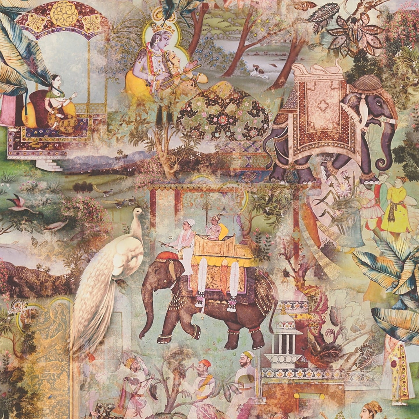 AS Creation Fenmore Olive Indian Safari Wallpaper