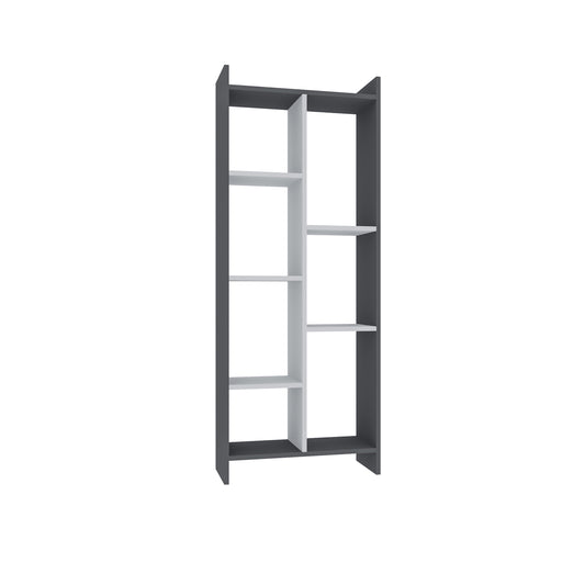 Ada Home Decor Eden 4 Tier Open Shelf Modern Bookcase, Anthracite/White