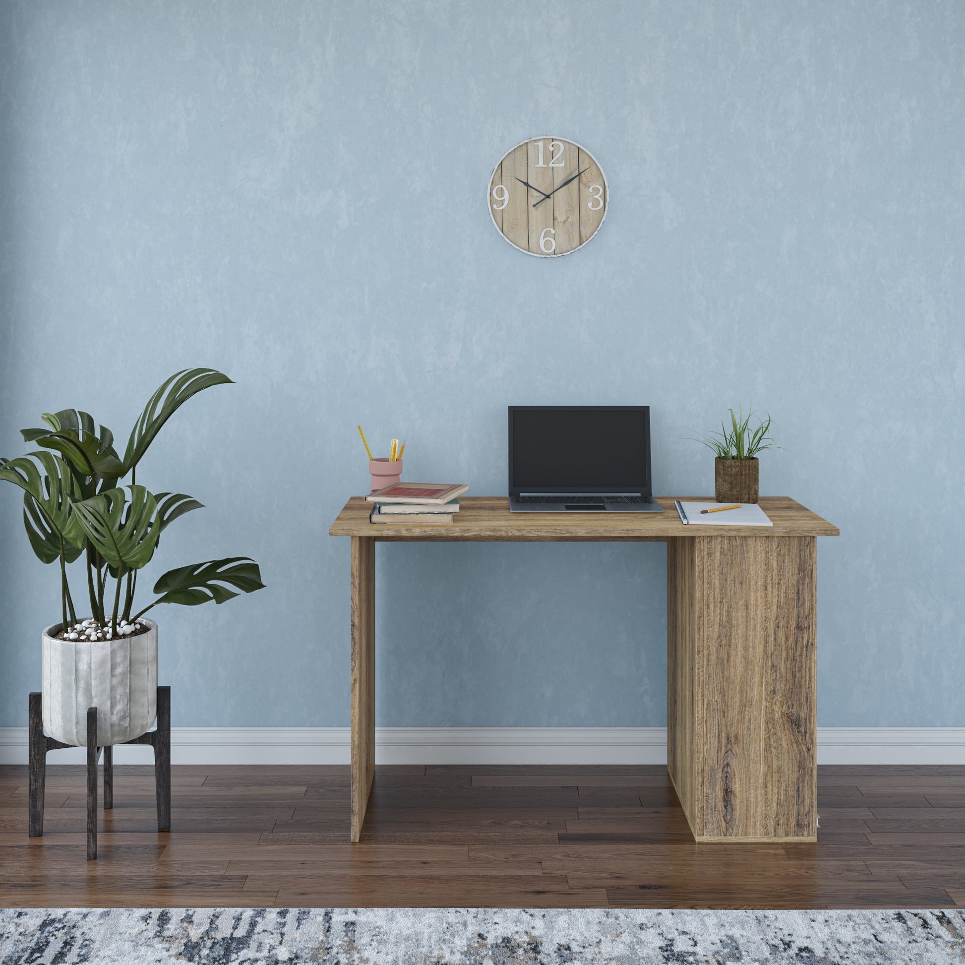Ada Home Decor Furniture 3 Tier Walnut Tullock Modern Desk