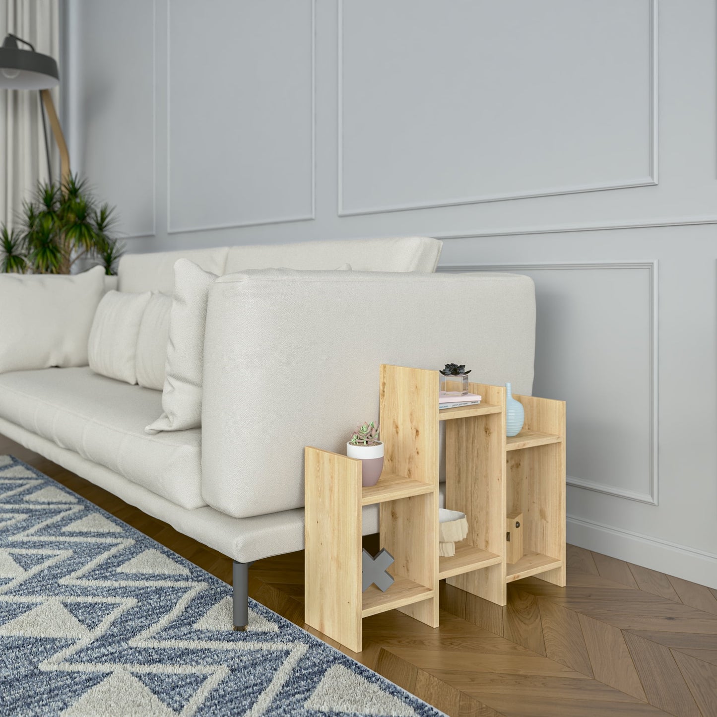 Ada Home Decor Furniture Oak 2 Tier Sutton Modern Side Table