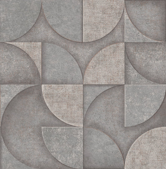Advantage Addison Grey Retro Geo Wallpaper