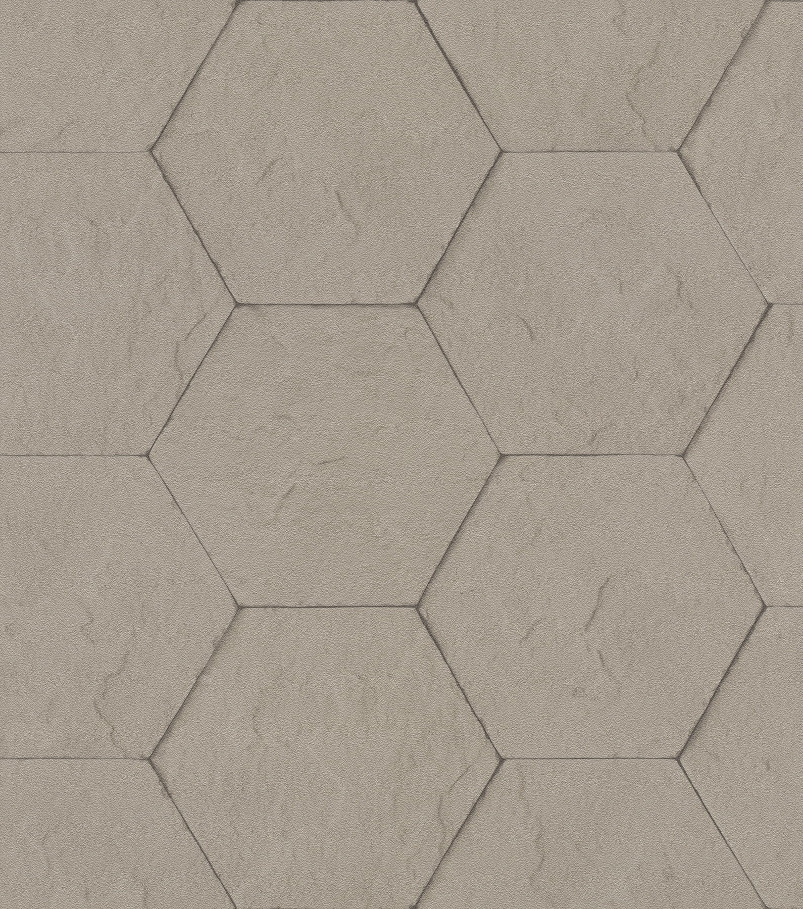 Advantage Bascom Light Grey Stone Hexagon Wallpaper