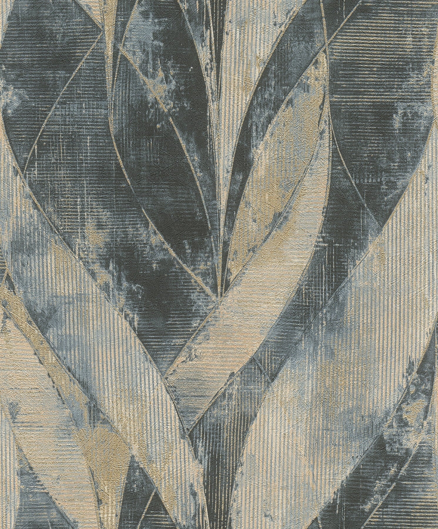 Advantage Blake Denim Leaf Wallpaper