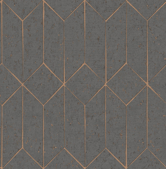 Advantage Hayden Charcoal Concrete Trellis Wallpaper