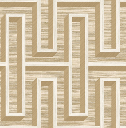 Advantage Henley Taupe Geometric Grasscloth Wallpaper