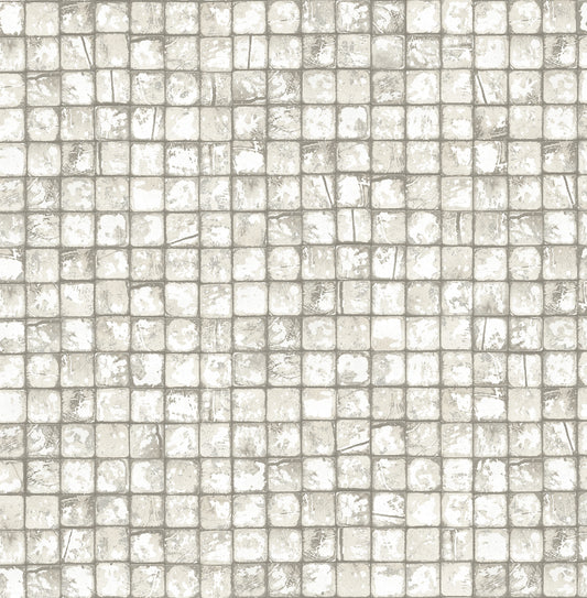 Advantage Kingsley Off White Tiled Wallpaper