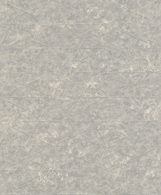 Advantage Seth Light Grey Triangle Wallpaper