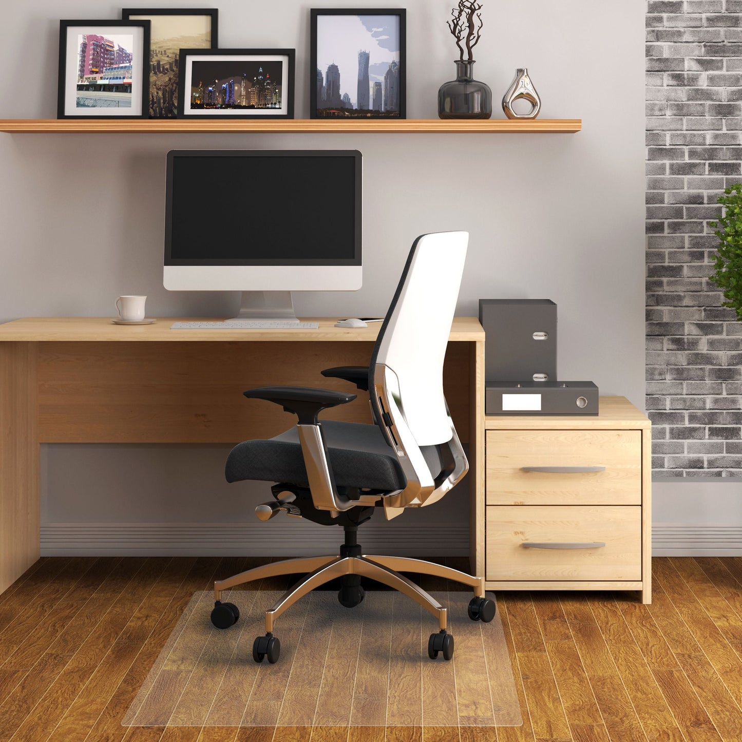 AdvantagematÂ® Phthalate Free Vinyl Rectangular Chair Mat for Hard Floor - 36" x 48"