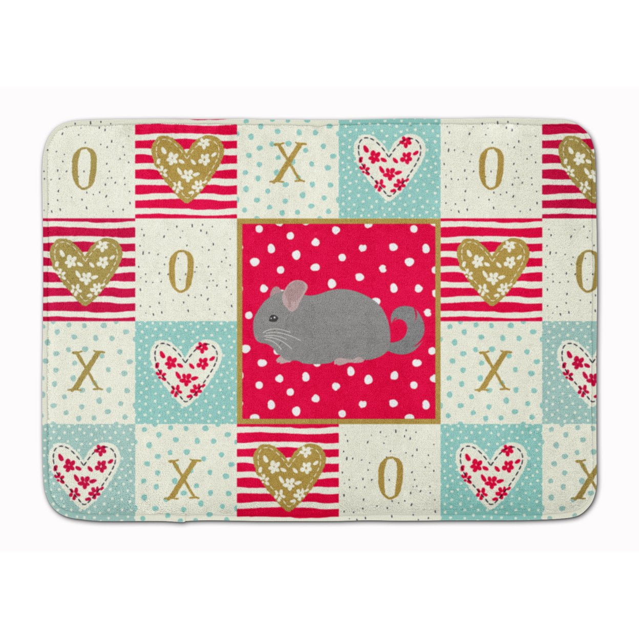 Agouti Chinchilla Love Machine Washable Memory Foam Mat Red
