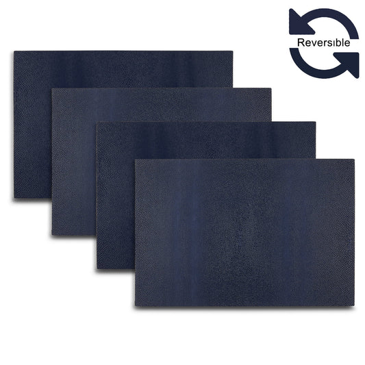 Ala Carte by Dainty Home Lucerne Patent Pebbled Textured Faux Leather Placemats â€“ Set of 4, Reversible, Non-Slip, Washable, Heat & Tear Resistant â€“ 12x18 in Dining Table Mats