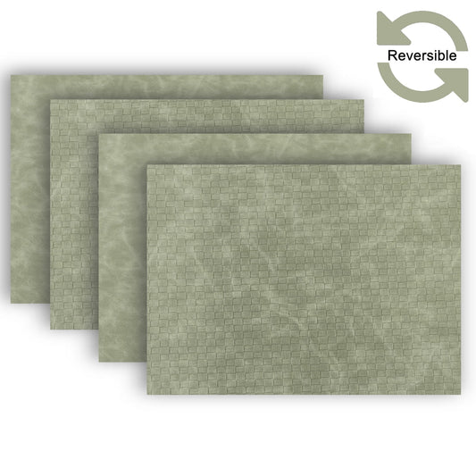 Ala Carte by Dainty Home Sorrento Basketweave Textured Faux Leather Placemats â€“ Set of 4, Reversible, Non-Slip, Washable, Heat & Tear Resistant â€“ 12x18 in Dining Table Mats