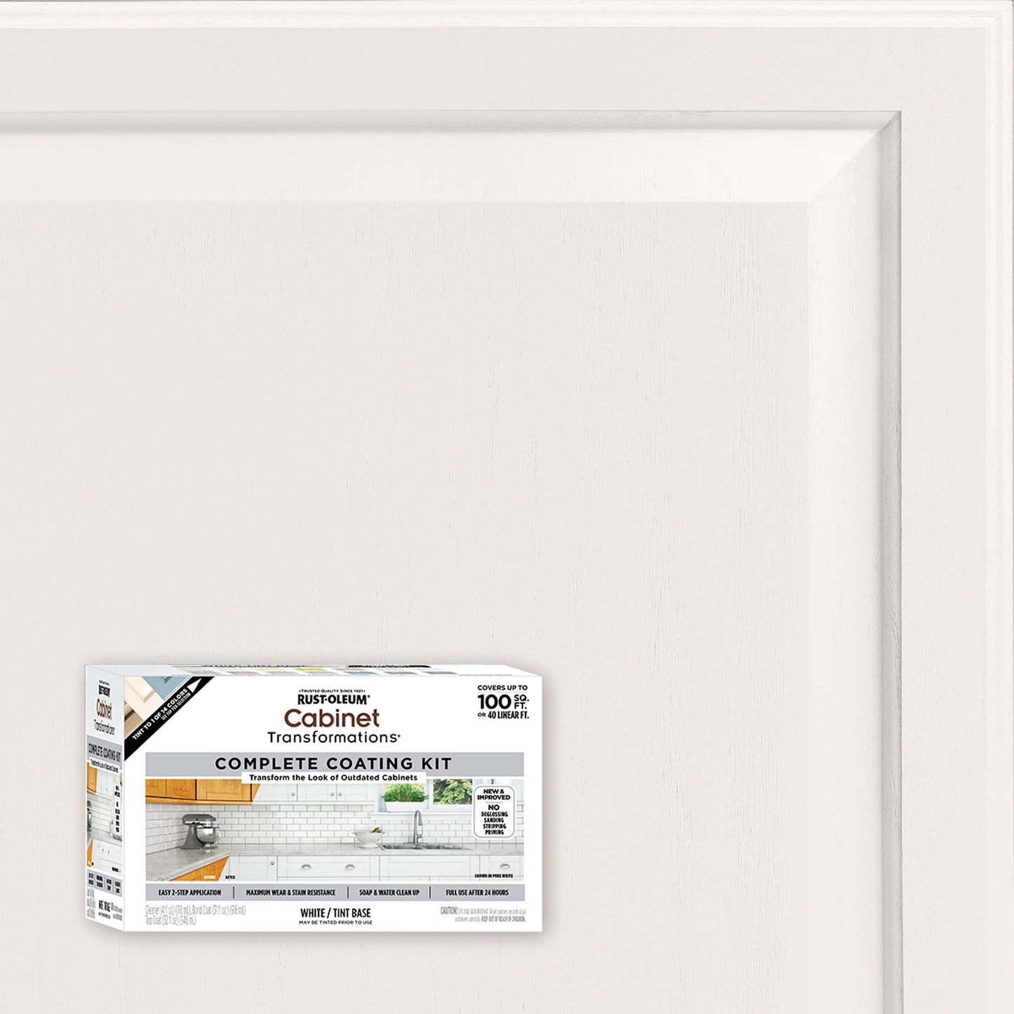 Alabaster, Rust-Oleum Cabinet Transformations Satin Coating Kit-37467810T, Quart