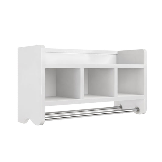 Alaterre 25" Bath Storage Shelf with Towel Rod, White