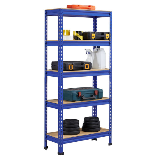 Alden Design EstanterÃ­a de Almacenamiento de Acero sin Tornillos y Ajustable de 5 Repisas, Azul, Soporta hasta 330 lb por Repisa