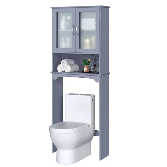 Alden Design 9" Width Over the Toilet Storage Cabinet 3-Shelf for Bathroom, Gray
