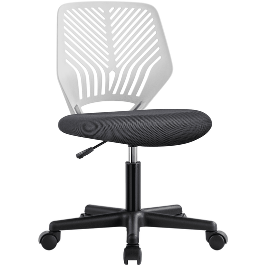 Alden Design Adjustable Armless Mid Back Office Chair, Dark Gray/White
