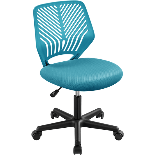 Alden Design Silla de Oficina Ajustable sin Brazos de Respaldo Medio, Turquesa