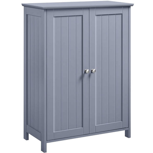 Alden Design Free Standing Storage Cabinet with Doors and Adjustable Shelves, Gray