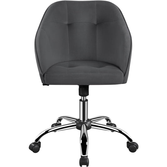 Alden Design Modern Velvet Adjustable Swivel Office Chair, Gray