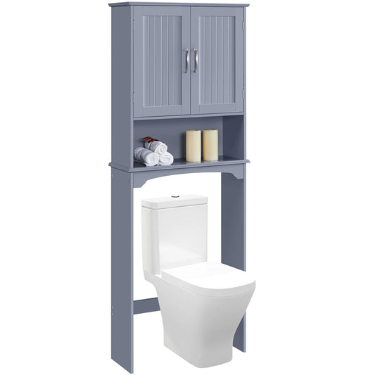 Alden Design Wooden Over The Toilet Bathroom Storage Cabinet, Gray
