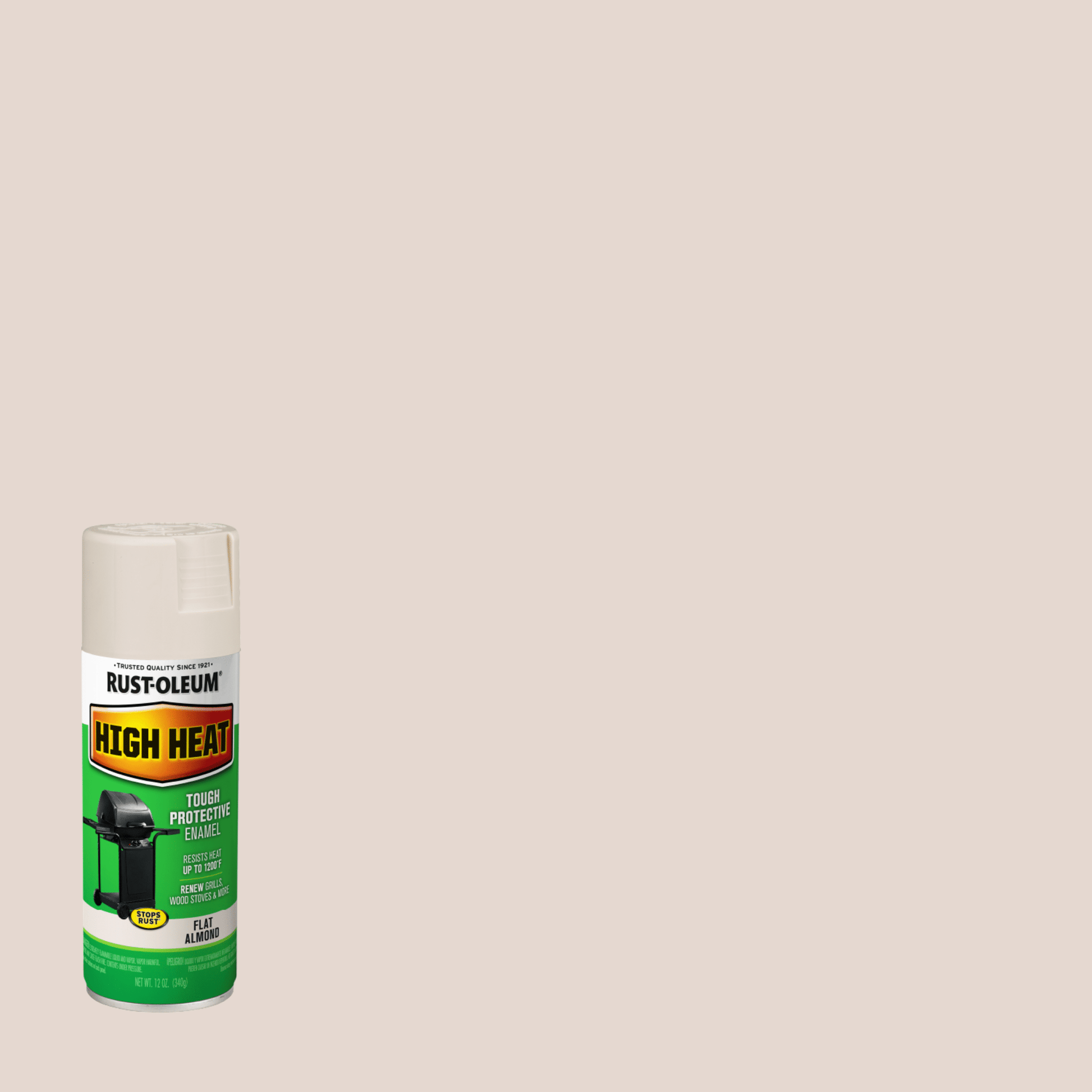 6 Pack, Almond, Rust-Oleum Specialty Satin High Heat Spray Paint- 12 oz