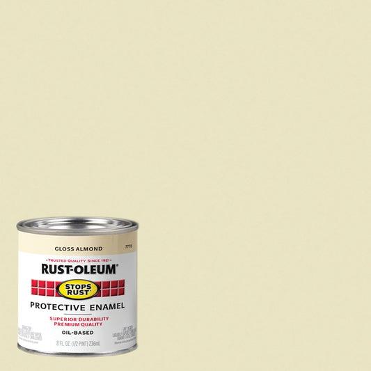 6 Pack, Almond, Rust-Oleum Stops Rust Gloss Protective Enamel- 7770730, 1/2 Pint