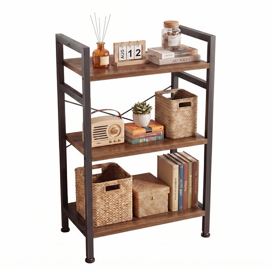 Alvantor 3/4-Tier Industrial Bookshelf, Narrow Storage Rack classical-style shelves for living rooms, homes, and offices