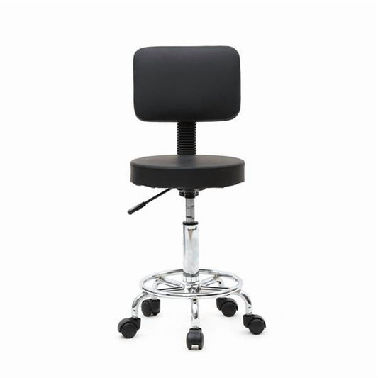 Alvantor Adjustable Salon Stool with Back, 360Â° Swivel Round Beauty Stool, Height 19-25 Inch, Black