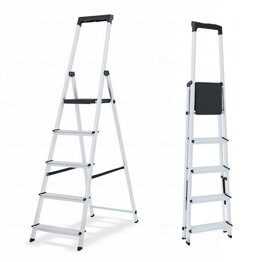 Alvantor Step Ladder,5-Step Folding Ladder,Heavy Duty 330 lbs Capacity, Anti-Slip Wide Steps & Handrail, Lightweight Aluminum Step Stool with Tool Tray