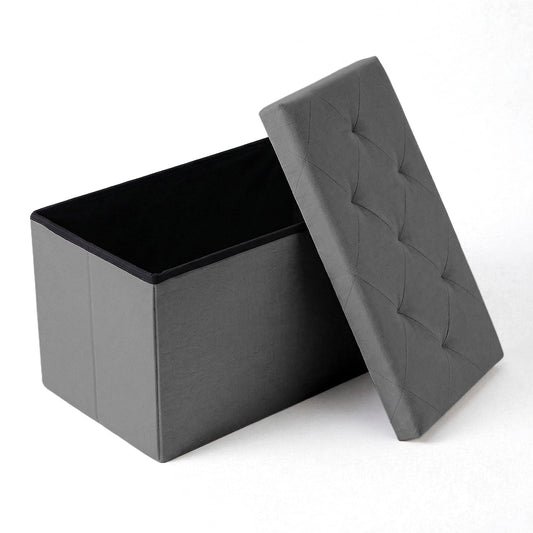 Alvantor Storage Ottoman with Thicker Foam Padded Seat, Folding Foot Rest for Living Room End of Bed Bench