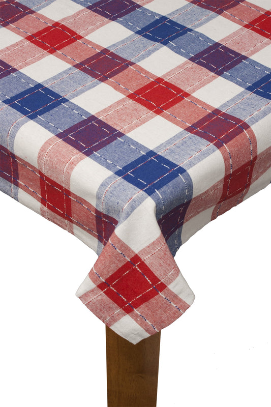 Lintex Linens Americana Plaid Red White and Blue 100% Cotton 4-Pack Napkins