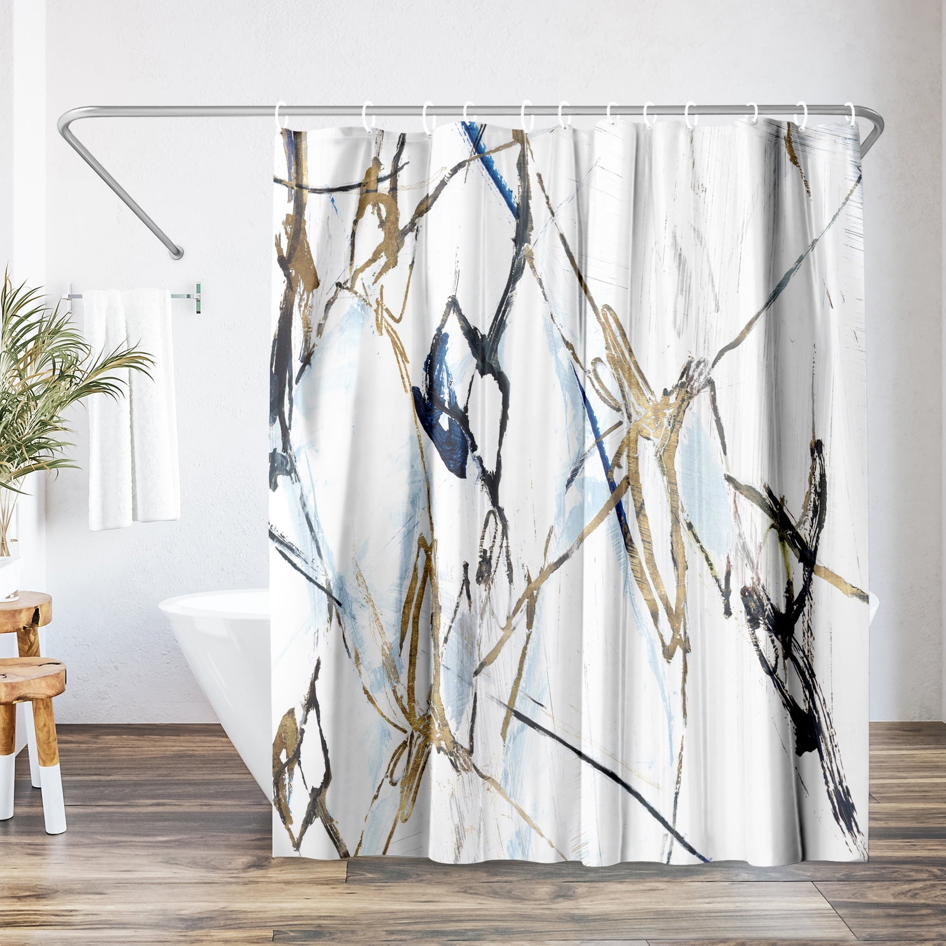 Americanflat 71" x 74" Shower Curtain, Moonstruck I by PI Creative Art
