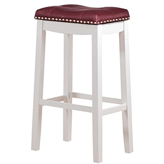 Angel Line Cambridge 29" Padded Saddle Stool, Espresso w/ Black Cushion