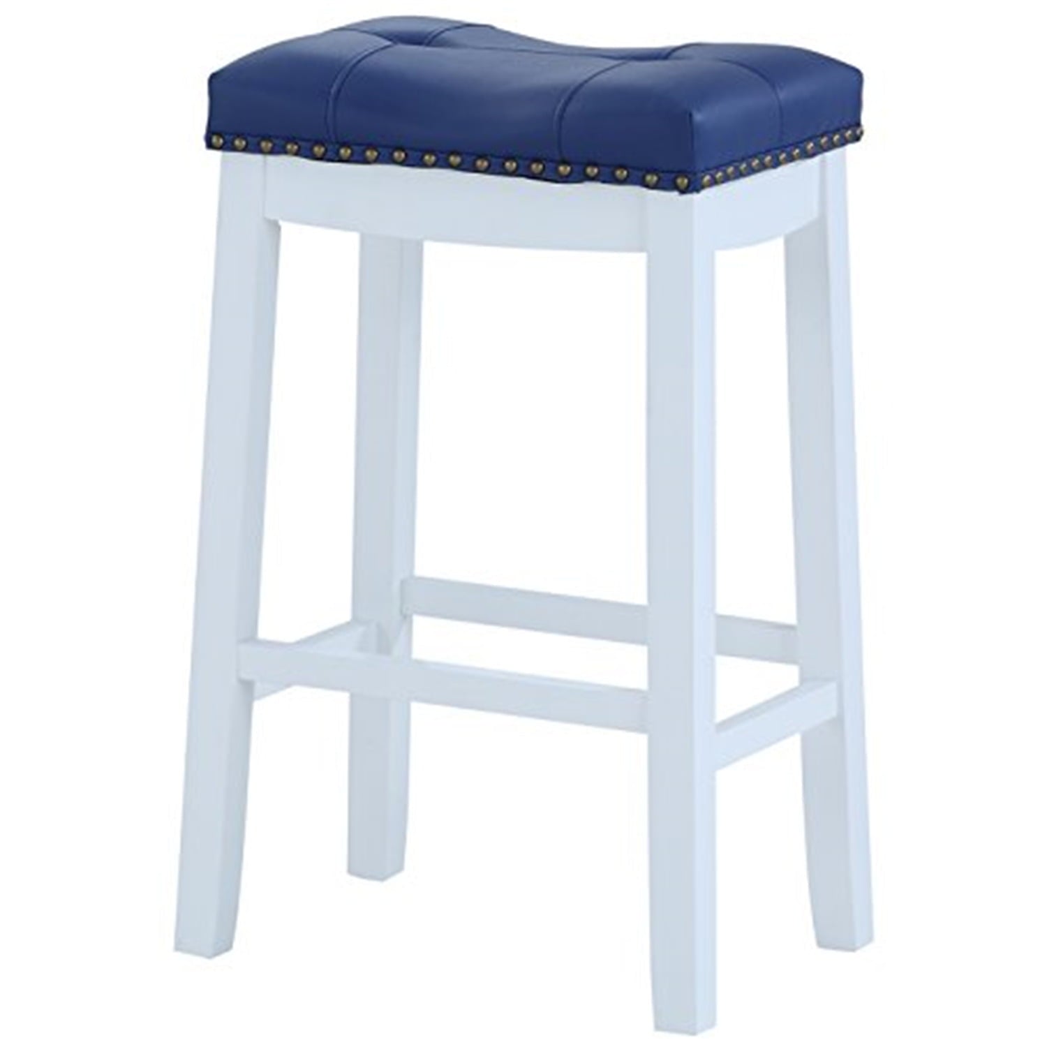 Angel Line Cambridge Padded Saddle Bar Stool, White/Gray