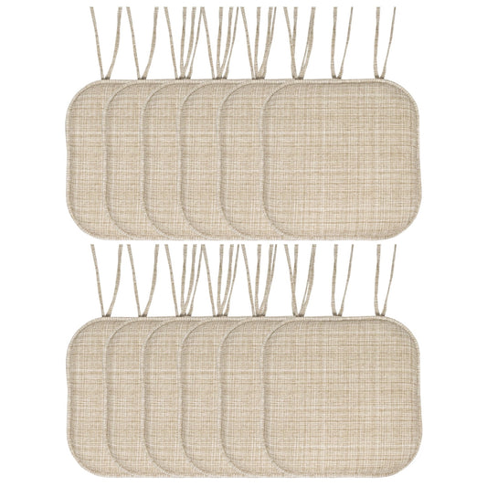 Aria Memory Foam Non-Slip Chair Cushion Pad with Ties 12 Pack - Multi Beige