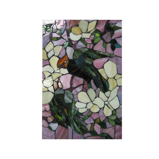 18" Pair of Parrots on Lush Tree Branch Wall Panel