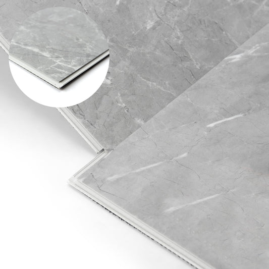 Art3d 24''x12'' 12Pcs Click-Lock Luxury Vinyl Flooring Tile, Interlocking Waterproof SPC Rigid Core Marble Flooring Tile,24 Sq.ft,Gray Marble