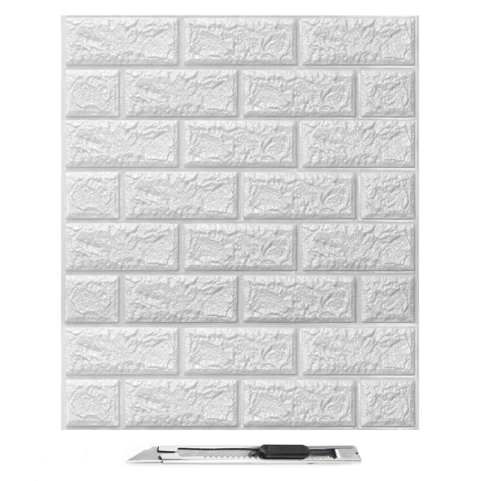 Art3d 30 Pcs 3D Wall Panelsï¼ŒPeel and Stick White Brick Wallpaper Faux Foam Brickï¼ˆ44 sq.ftï¼‰