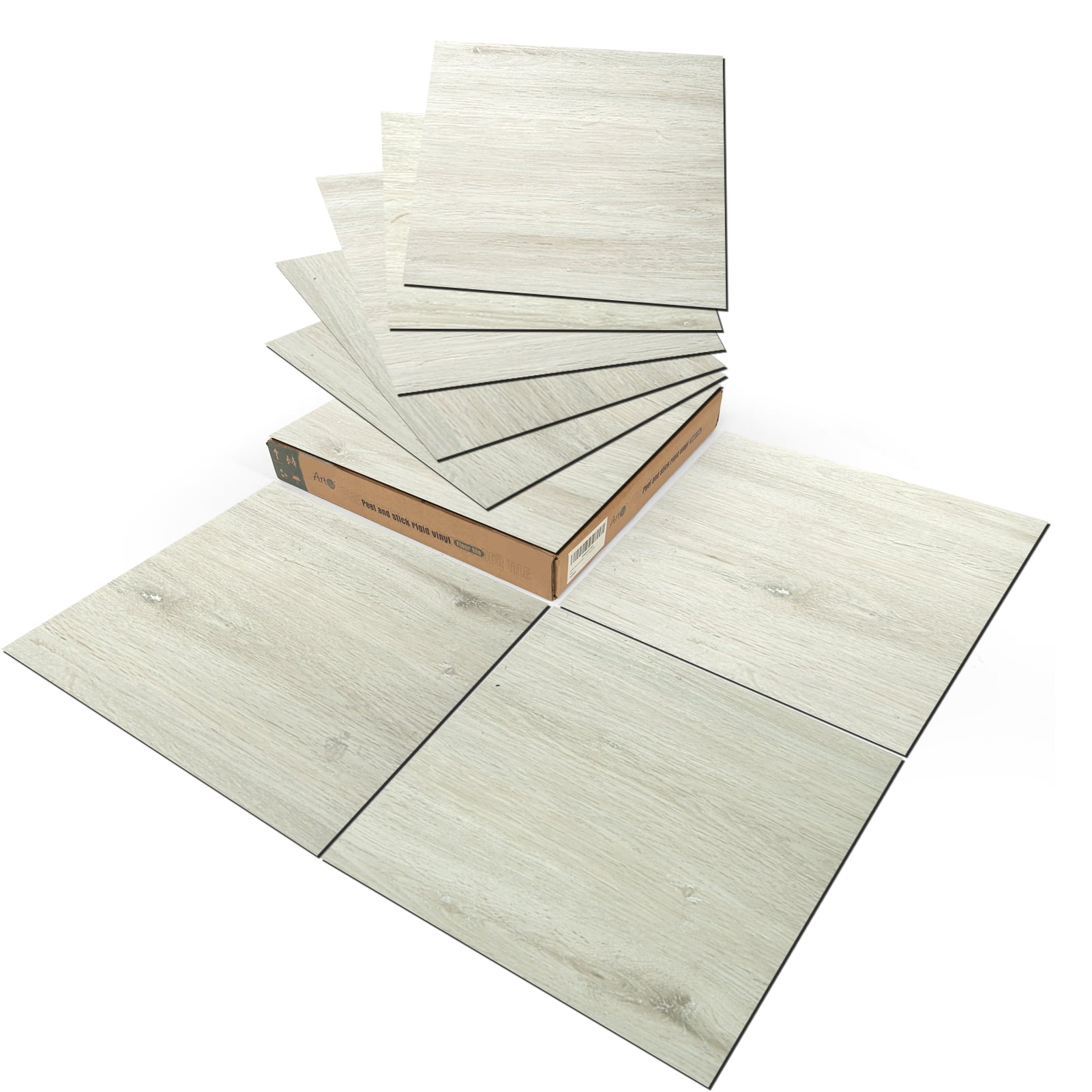 30 Pcs Peel and Stick Vinyl Floor Tiles ,12 x 12 inch, Self Adhesive Waterproof Flooring Tile for Kitchen, Dining Room, Bedroom, Cover 30 Sq. ft, Pale