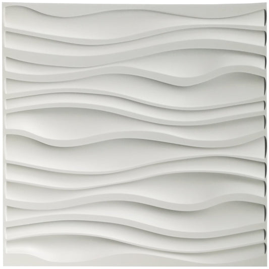Art3d 12 Pcs Decorative 3D Wall Panels, 19.7"x19.7" White Wall Textured Home Decor PVC