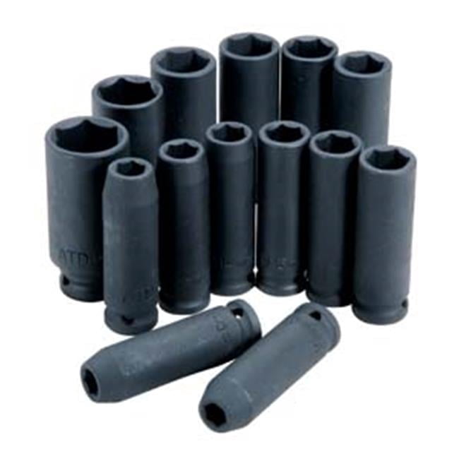 ATD Tools 4301 14 Pc. 1/2" Drive 6 Point Metric Deep Impact Socket Set ATD-4301