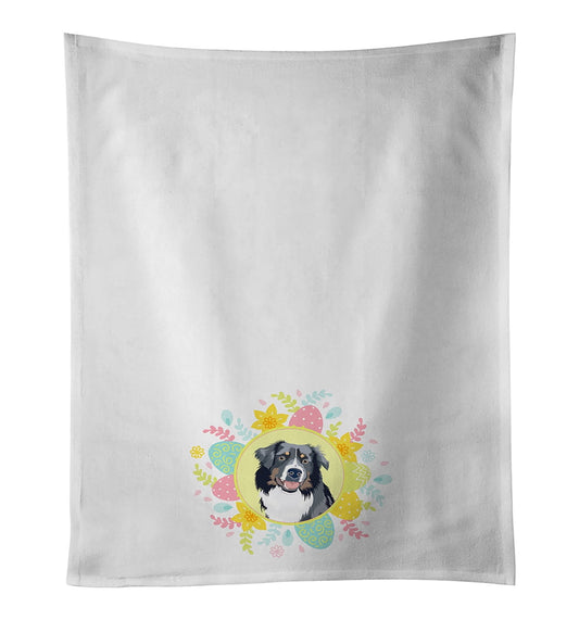 Australian Shepherd Black Tricolor #1 Easter White Kitchen Towel Set of 2 19 in x 28 in