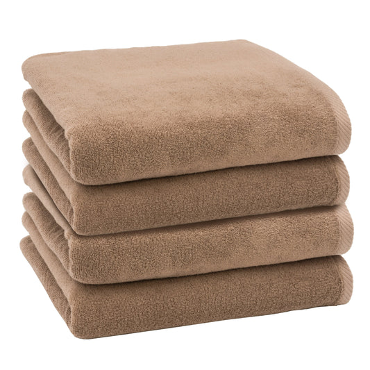 Authentic Hotel and Spa  100% Turkish Cotton Ediree Bath Towels- Set of 4 Cocoa